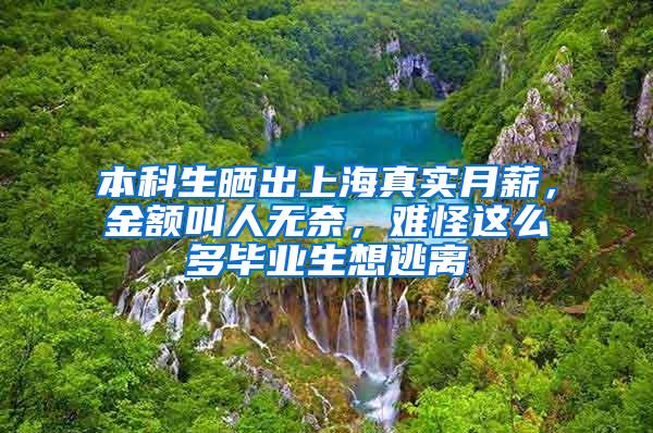 本科生晒出上海真实月薪，金额叫人无奈，难怪这么多毕业生想逃离