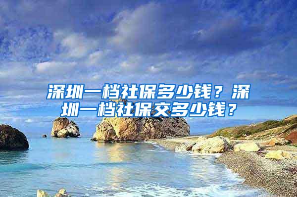 深圳一档社保多少钱？深圳一档社保交多少钱？