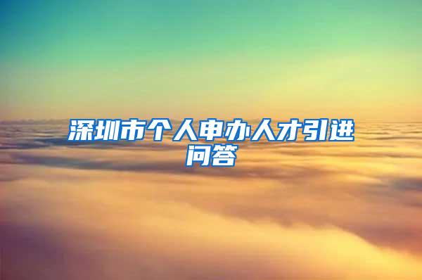 深圳市个人申办人才引进问答