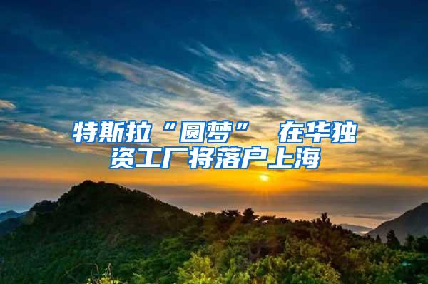 特斯拉“圆梦” 在华独资工厂将落户上海