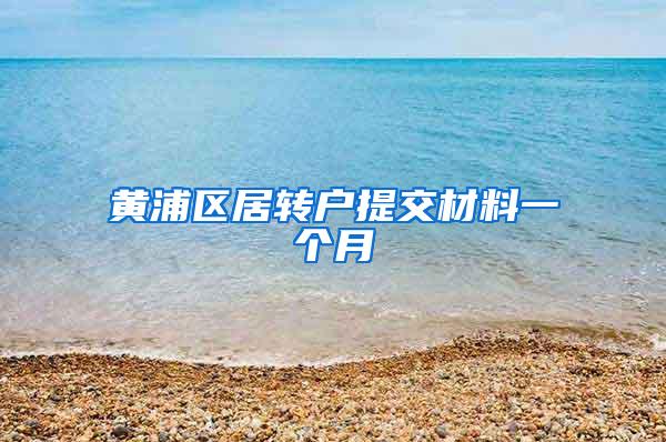 黄浦区居转户提交材料一个月