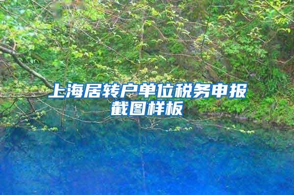 上海居转户单位税务申报截图样板
