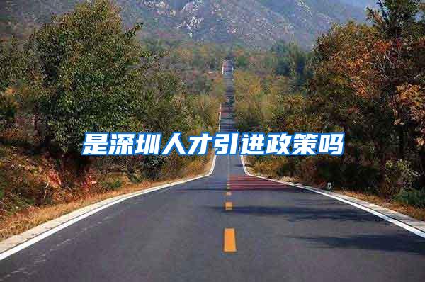 是深圳人才引进政策吗