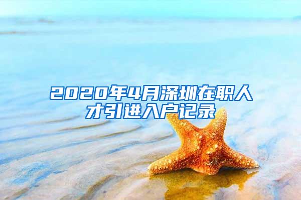 2020年4月深圳在职人才引进入户记录