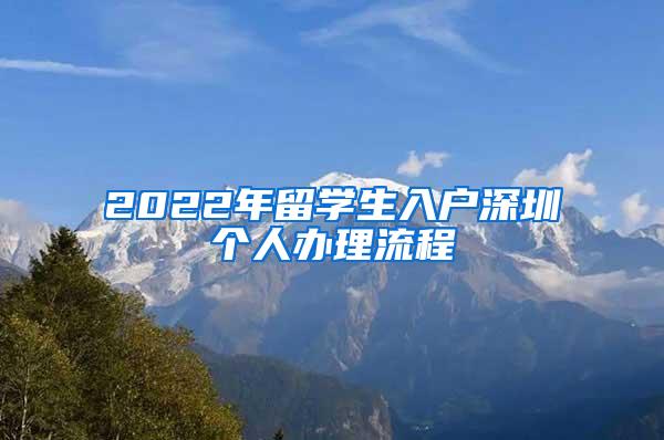 2022年留学生入户深圳个人办理流程