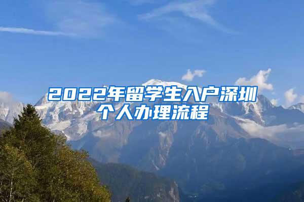 2022年留学生入户深圳个人办理流程