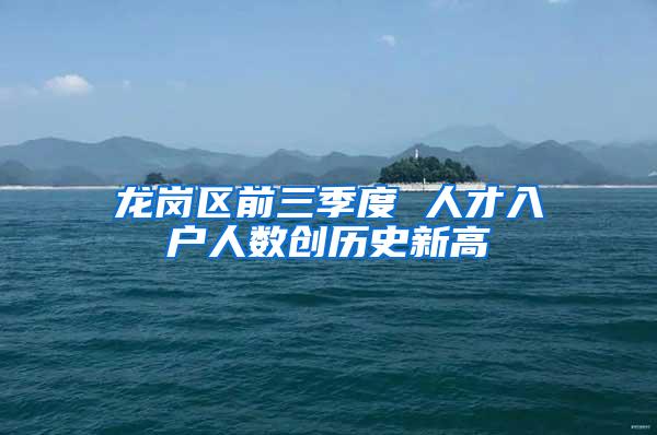 龙岗区前三季度 人才入户人数创历史新高