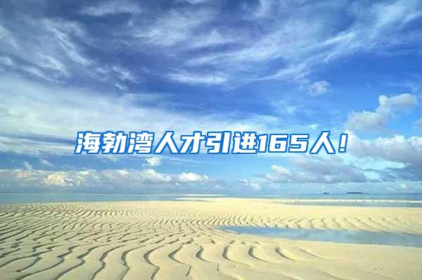 海勃湾人才引进165人！