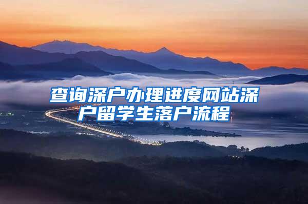 查询深户办理进度网站深户留学生落户流程