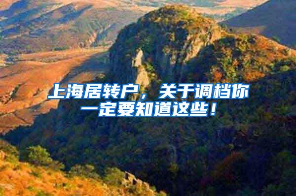 上海居转户，关于调档你一定要知道这些！