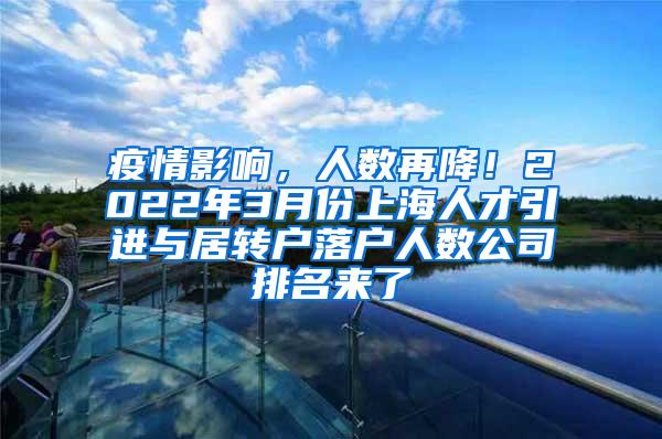 疫情影响，人数再降！2022年3月份上海人才引进与居转户落户人数公司排名来了