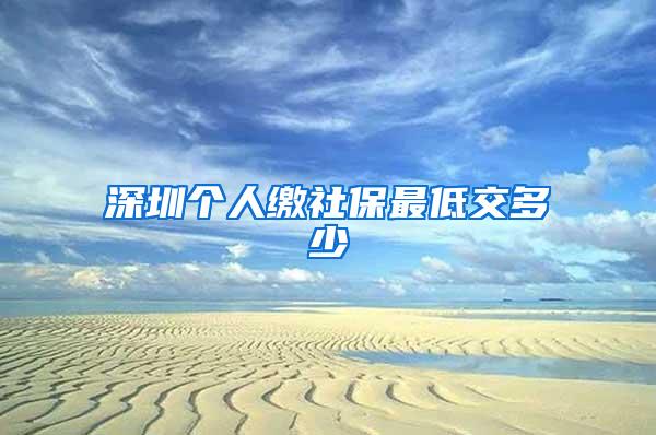 深圳个人缴社保最低交多少