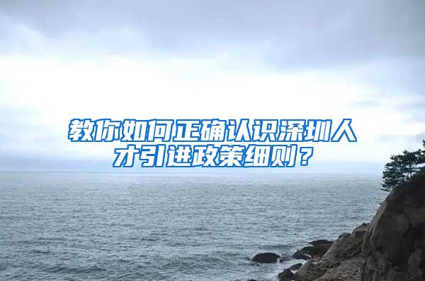 教你如何正确认识深圳人才引进政策细则？