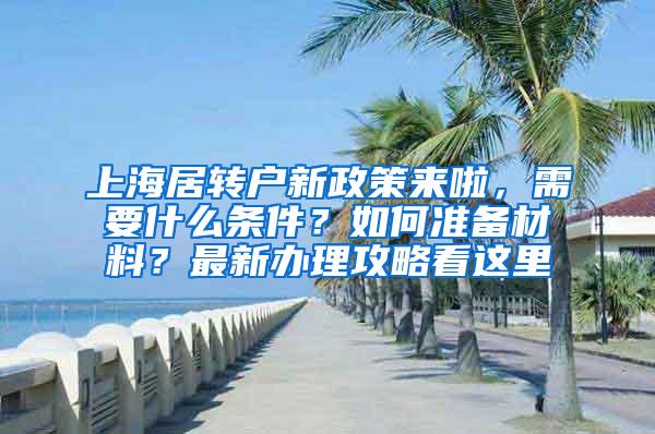 上海居转户新政策来啦，需要什么条件？如何准备材料？最新办理攻略看这里