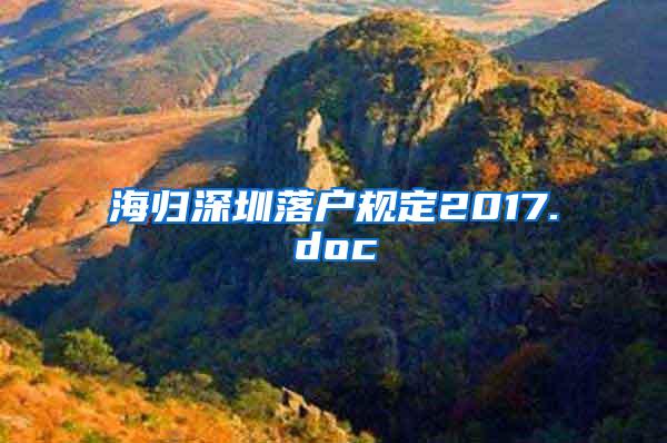 海归深圳落户规定2017.doc