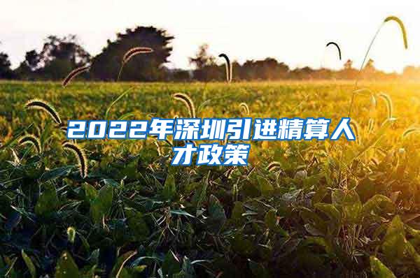 2022年深圳引进精算人才政策