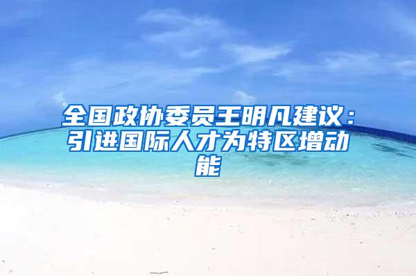 全国政协委员王明凡建议：引进国际人才为特区增动能