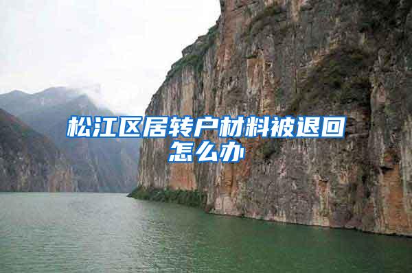 松江区居转户材料被退回怎么办