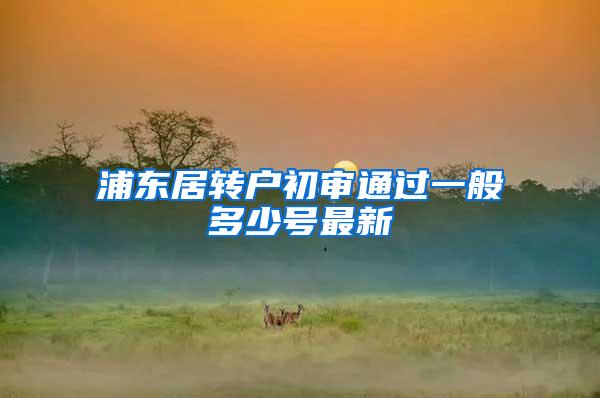 浦东居转户初审通过一般多少号最新