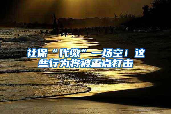 社保“代缴”一场空！这些行为将被重点打击