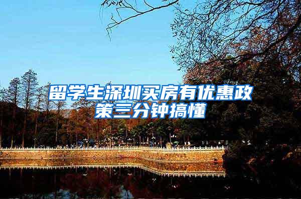 留学生深圳买房有优惠政策三分钟搞懂