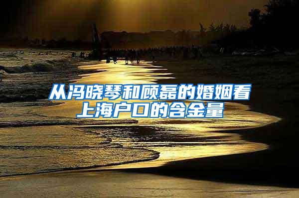 从冯晓琴和顾磊的婚姻看上海户口的含金量