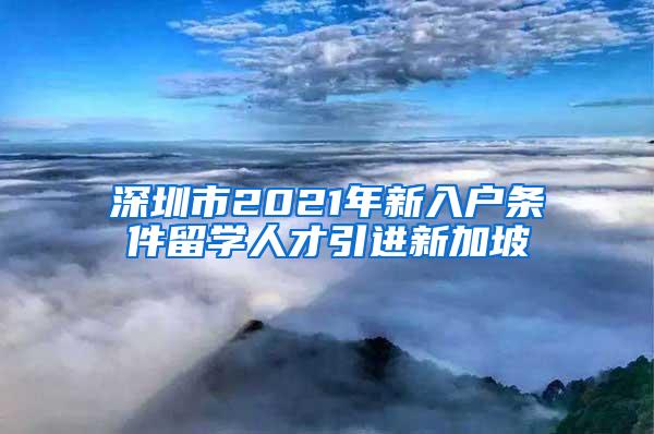 深圳市2021年新入户条件留学人才引进新加坡