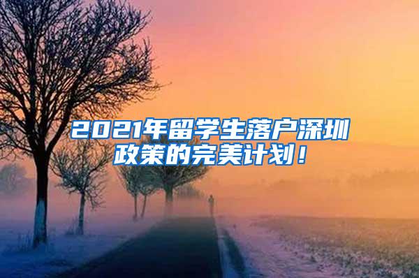 2021年留学生落户深圳政策的完美计划！