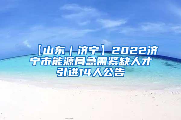 【山东｜济宁】2022济宁市能源局急需紧缺人才引进14人公告