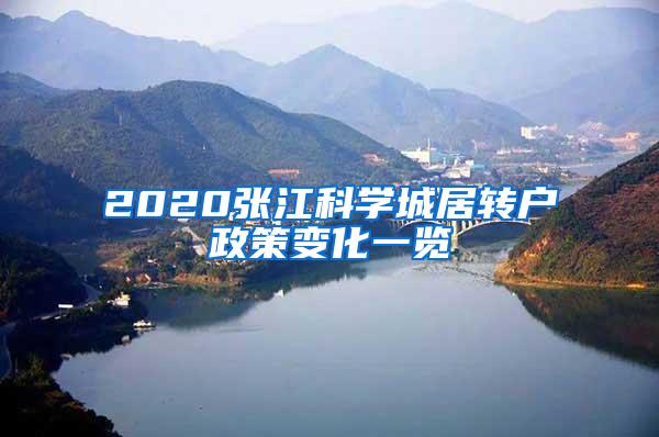 2020张江科学城居转户政策变化一览