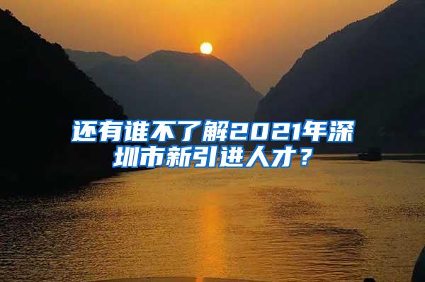 还有谁不了解2021年深圳市新引进人才？