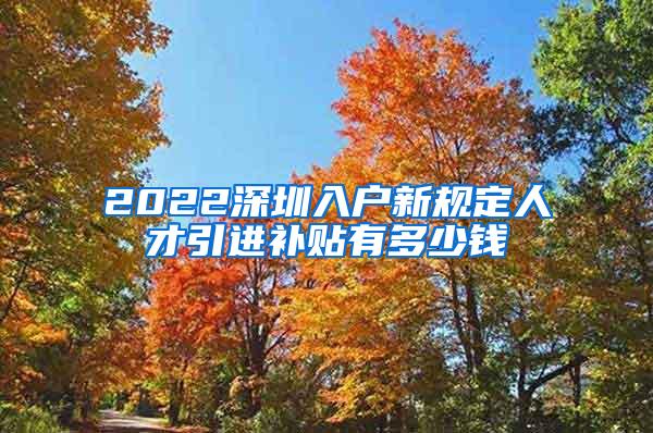 2022深圳入户新规定人才引进补贴有多少钱