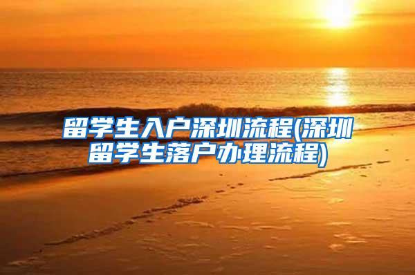 留学生入户深圳流程(深圳留学生落户办理流程)