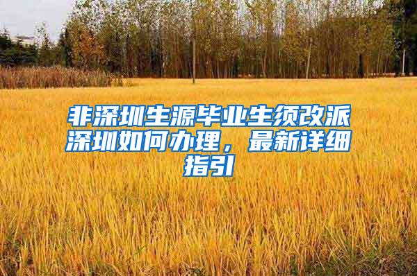 非深圳生源毕业生须改派深圳如何办理，最新详细指引