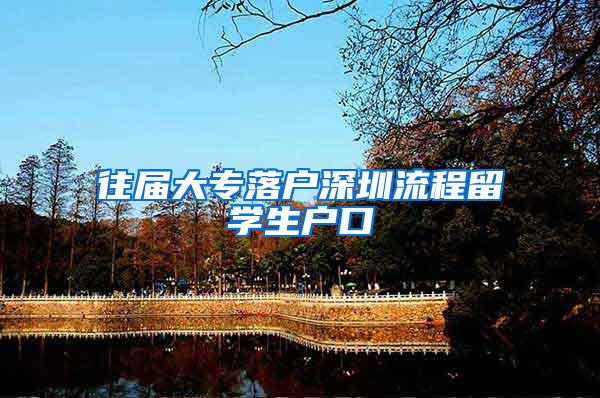 往届大专落户深圳流程留学生户口