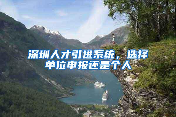 深圳人才引进系统，选择单位申报还是个人