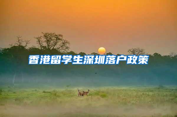 香港留学生深圳落户政策