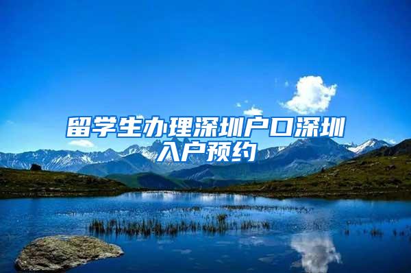 留学生办理深圳户口深圳入户预约