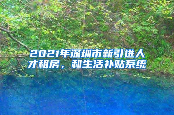 2021年深圳市新引进人才租房，和生活补贴系统