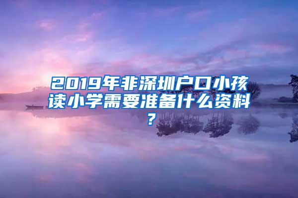2019年非深圳户口小孩读小学需要准备什么资料？