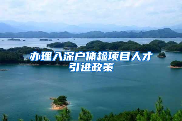 办理入深户体检项目人才引进政策