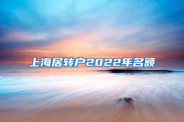 上海居转户2022年名额