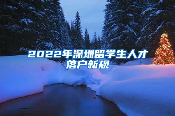 2022年深圳留学生人才落户新规