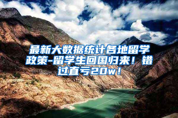 最新大数据统计各地留学政策-留学生回国归来！错过直亏20w！