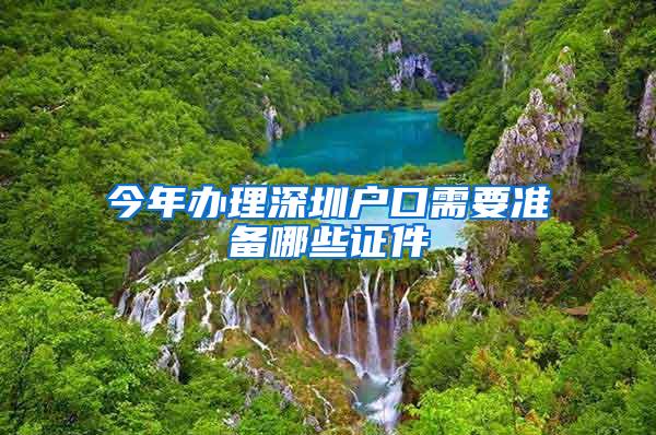 今年办理深圳户口需要准备哪些证件