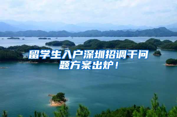 留学生入户深圳招调干问题方案出炉！