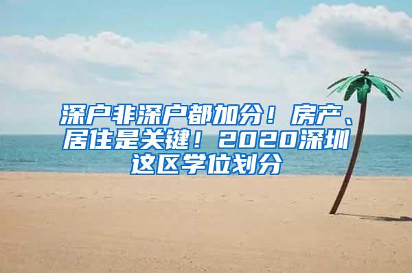 深户非深户都加分！房产、居住是关键！2020深圳这区学位划分