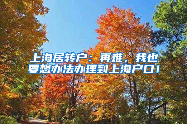 上海居转户：再难，我也要想办法办理到上海户口！