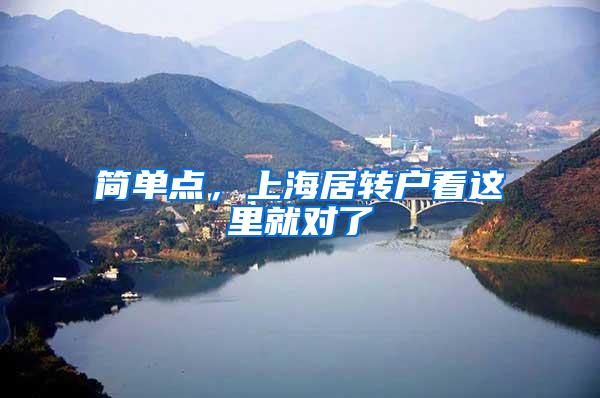 简单点，上海居转户看这里就对了