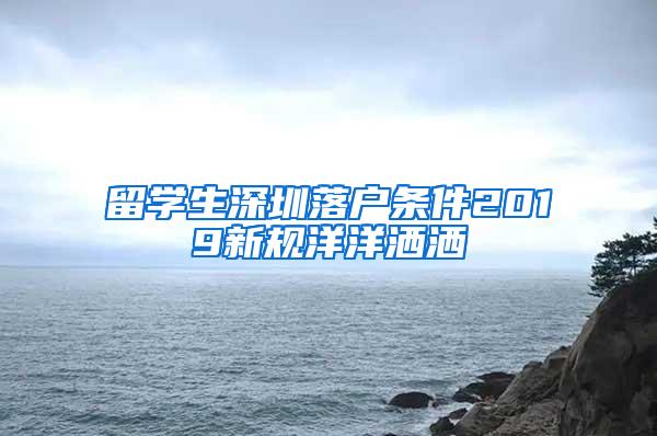 留学生深圳落户条件2019新规洋洋洒洒
